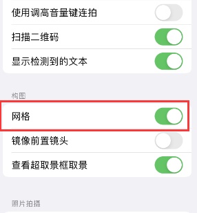 定安苹果手机维修网点分享iPhone如何开启九宫格构图功能 