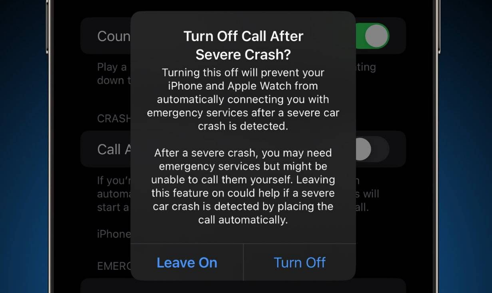 定安苹果14维修分享 iPhone 14 和 Apple Watch 上关闭崩溃检测 