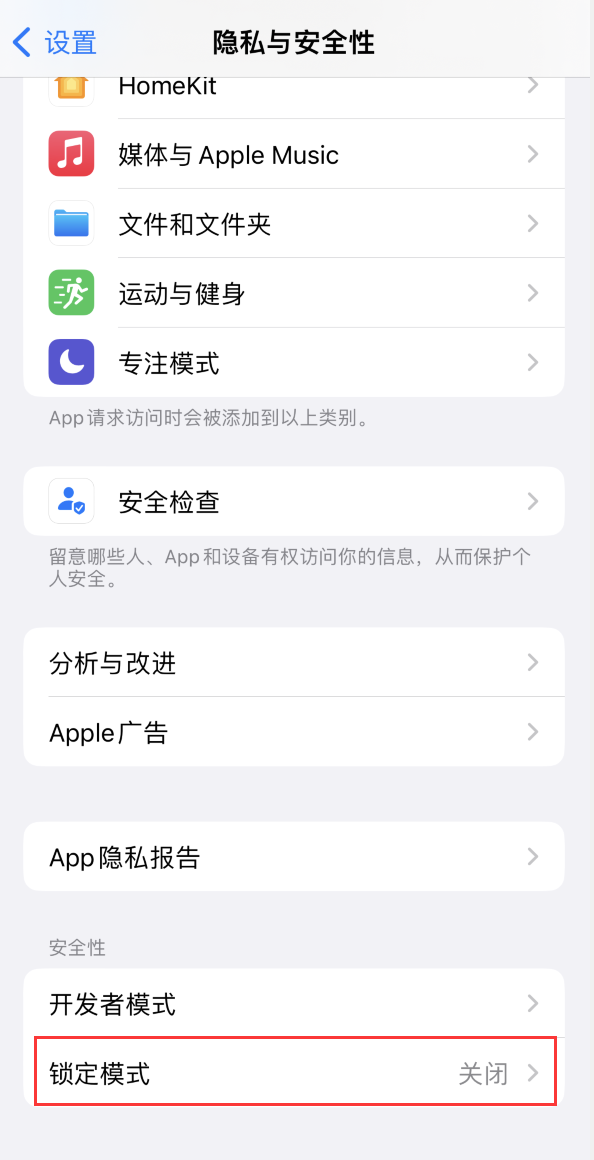 定安苹果手机维修分享iOS 16 “锁定模式”是什么 
