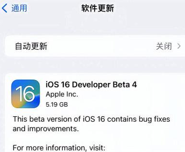 定安苹果手机维修分享iOS16 Beta4 更新内容及升级建议 