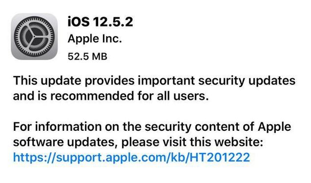 定安苹果手机维修分享iOS12.5.2发布，建议所有老苹果用户安装 